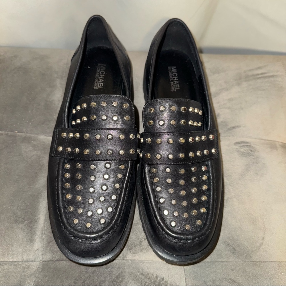 Michael Kors Black Studded Loafers